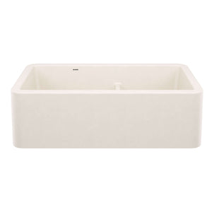 Alternate Image for Blanco Ikon 33" Silgranit Farmhouse Sink, 60/40 Double Bowl, Soft White, No Faucet Hole, 443078