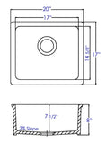 Alfi 20" White Fireclay Undermount Kitchen Sink, AB2017