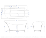 ALFI brand 74" Solid Surface Smooth Resin Free Standing Oval Soaking Bathtub, White Matte, AB9915