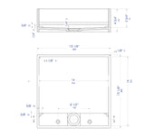 ALFI brand 15.13" x 15.13" Square Above Mount Resin Bathroom Sink, White Matte, No Faucet Hole, ABRS14S