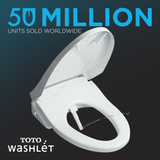 TOTO RX WASHLET+ Ready Electronic Bidet Toilet Seat with Auto Flush Ready Cotton White, Plastic, SW4047AT60#01