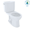 TOTO Drake II Two-Piece Elongated 1.28 GPF Universal Height Toilet with CEFIONTECT, Cotton White, Vitreous China, CST454CEFG#01