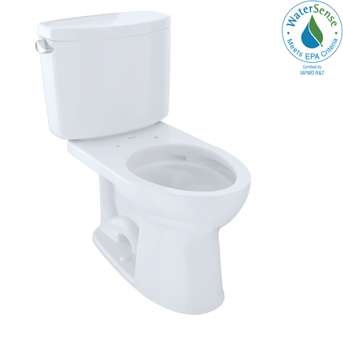 TOTO Drake II Two-Piece Elongated 1.28 GPF Universal Height Toilet with CEFIONTECT, Cotton White, Vitreous China, CST454CEFG#01