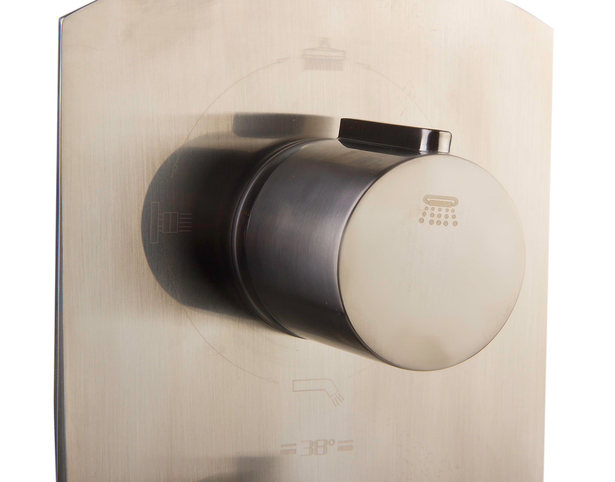 ALFI brand AB4101-BN Brushed Nickel Concealed 4-Way Thermostatic Valve Shower Mixer /w Round Knobs, Brass