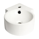 ALFI brand 17.38" x 12" Oval Wall Mount Porcelain Bathroom Sink, White, 1 Faucet Hole, ABC121