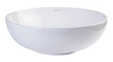 Eago 17.88" x 17.88" Round Above Mount Porcelain Bathroom Sink, White, No Faucet Hole, BA351