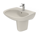 TOTO Prominence Oval Wall-Mount Bathroom Sink with CeFiONtect and Shroud for Single Hole Faucets, Sedona Beige, Vitreous China, LHT242G#12