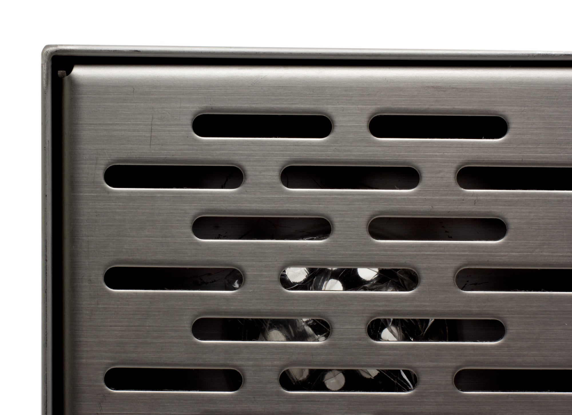 ALFI brand ABSD55C 5" x 5" Modern Square Stainless Steel Shower Drain with Groove Holes, ABSD55C-BSS