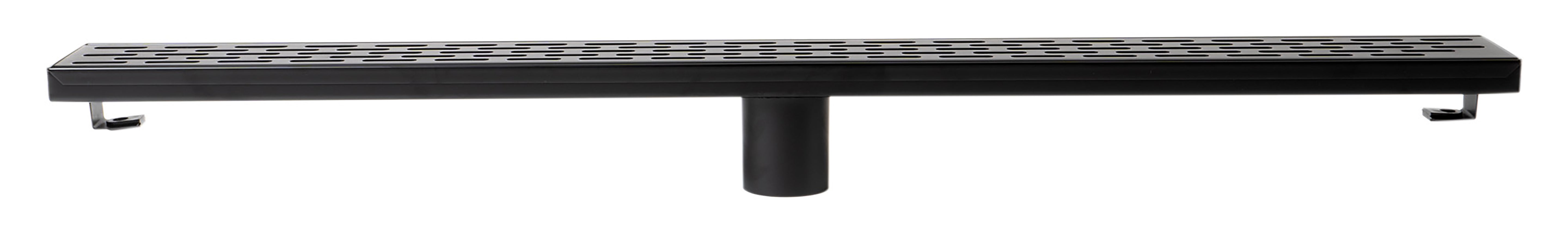 ALFI brand ABLD32C-BM 32" Black Matte Stainless Steel Linear Shower Drain with Groove Holes
