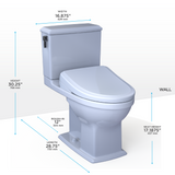 TOTO WASHLET+ Connelly Two-Piece Elongated Dual Flush 1.28 and 0.9 GPF Toilet and Classic WASHLET S7A Classic Bidet Seat, Cotton White, Vitreous China|Plastic, MW4944734CEMFG#01