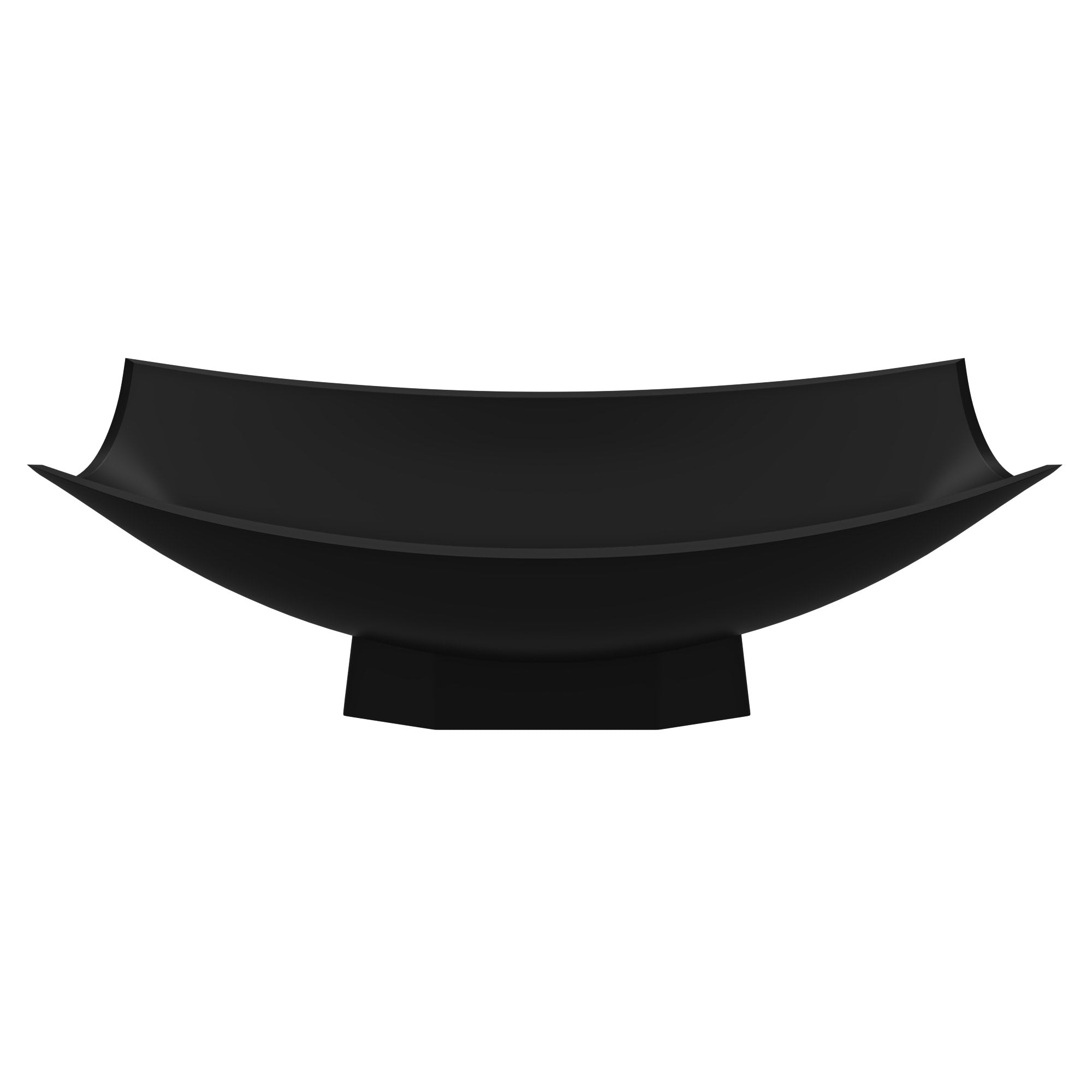 ALFI brand 71" Solid Surface Resin Free Standing Oval Bathtub, Hammock Style, Black Matte, AB9992BM