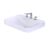 TOTO Arvina Rectangular 23" Vessel Bathroom Sink with CEFIONTECT for 8 Inch Center Faucets, Cotton White, Vitreous China, LT416.8G#01