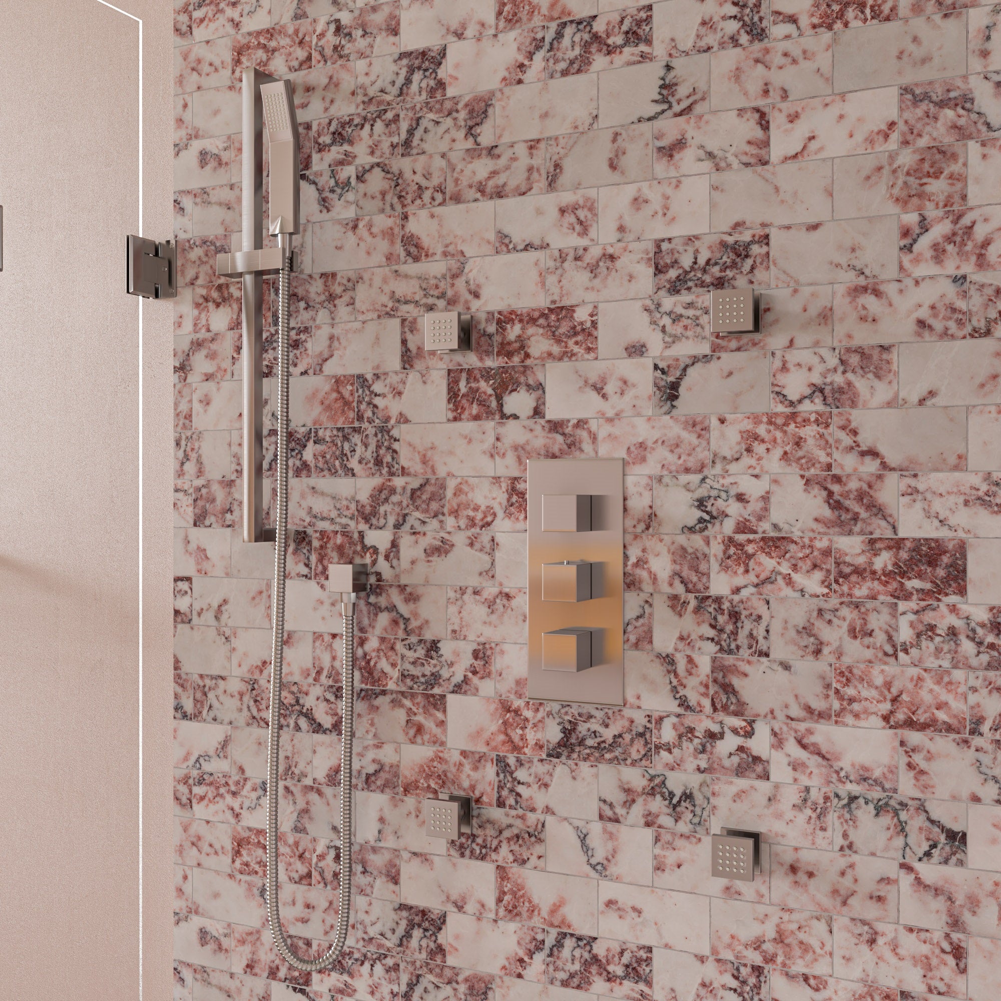 Alternative View of ALFI brand AB7606-BN Brushed Nickel Sliding Rail Hand Held Shower Head Set with Hose, Brass