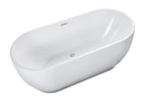 ALFI brand 67" Acrylic Free Standing Oval Soaking Bathtub, White, AB8839