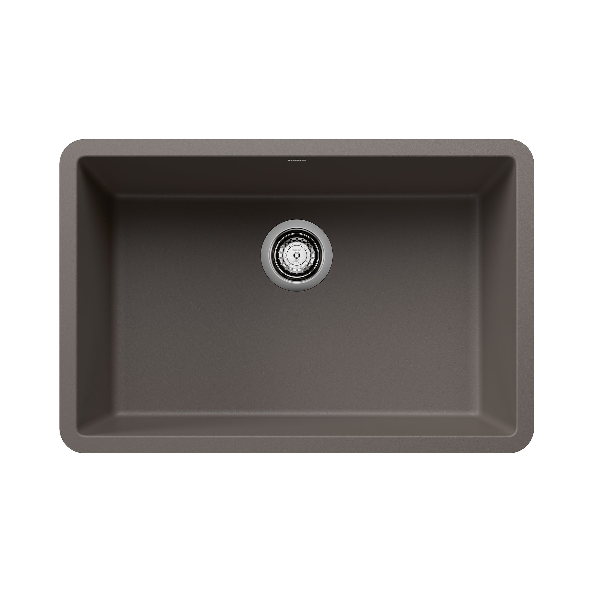Blanco Precis 27" Undermount Silgranit Kitchen Sink, Volcano Gray, No Faucet Hole, 527412