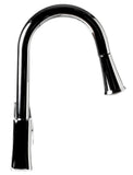 ALFI brand 1.8 GPM Lever Gooseneck Spout Touch Kitchen Faucet, Modern, Gray, Pull Down, Polished Chrome, ABKF3889-PC