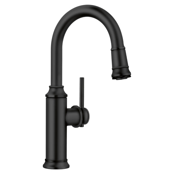 Blanco Empressa Pull-Down Bar Faucet, Matte Black, 1.5 GPM, Brass, 443025