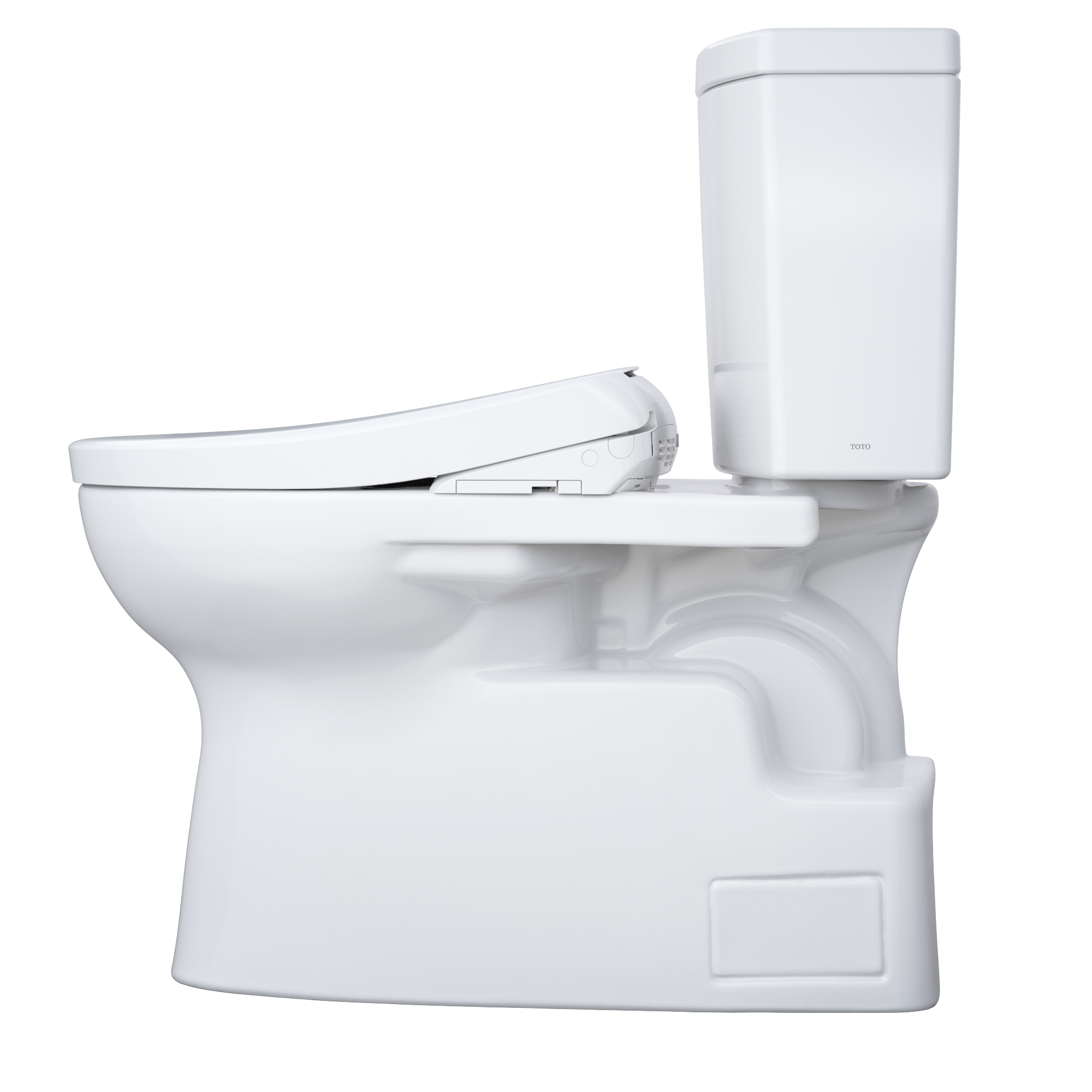 TOTO WASHLET+ Vespin II 1G Two-Piece Elongated 1.0 GPF Toilet with Auto Flush WASHLET+ S7 Contemporary Bidet Seat, Cotton White, Vitreous China|Plastic, MW4744726CUFGA#01
