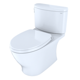 TOTO Nexus 1G Two-Piece Elongated 1.0 GPF Universal Height Toilet with CEFIONTECT and SS124 SoftClose Seat, WASHLET+ Ready, Cotton White, Vitreous China, MS442124CUFG#01