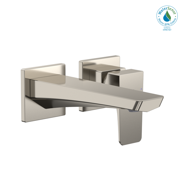 TOTO GE 1.2 GPM Wall-Mount Single-Handle Bathroom Faucet with COMFORT GLIDE Technology, Polished Nickel, Brass, TLG07307U#PN