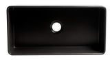 ALFI brand 36" Fireclay Farmhouse Sink, Black Matte, No Faucet Hole, ABF3618-BM