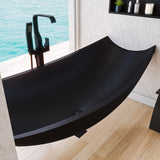 ALFI brand 71" Solid Surface Resin Free Standing Oval Bathtub, Black Matte, HammockTub2-BM