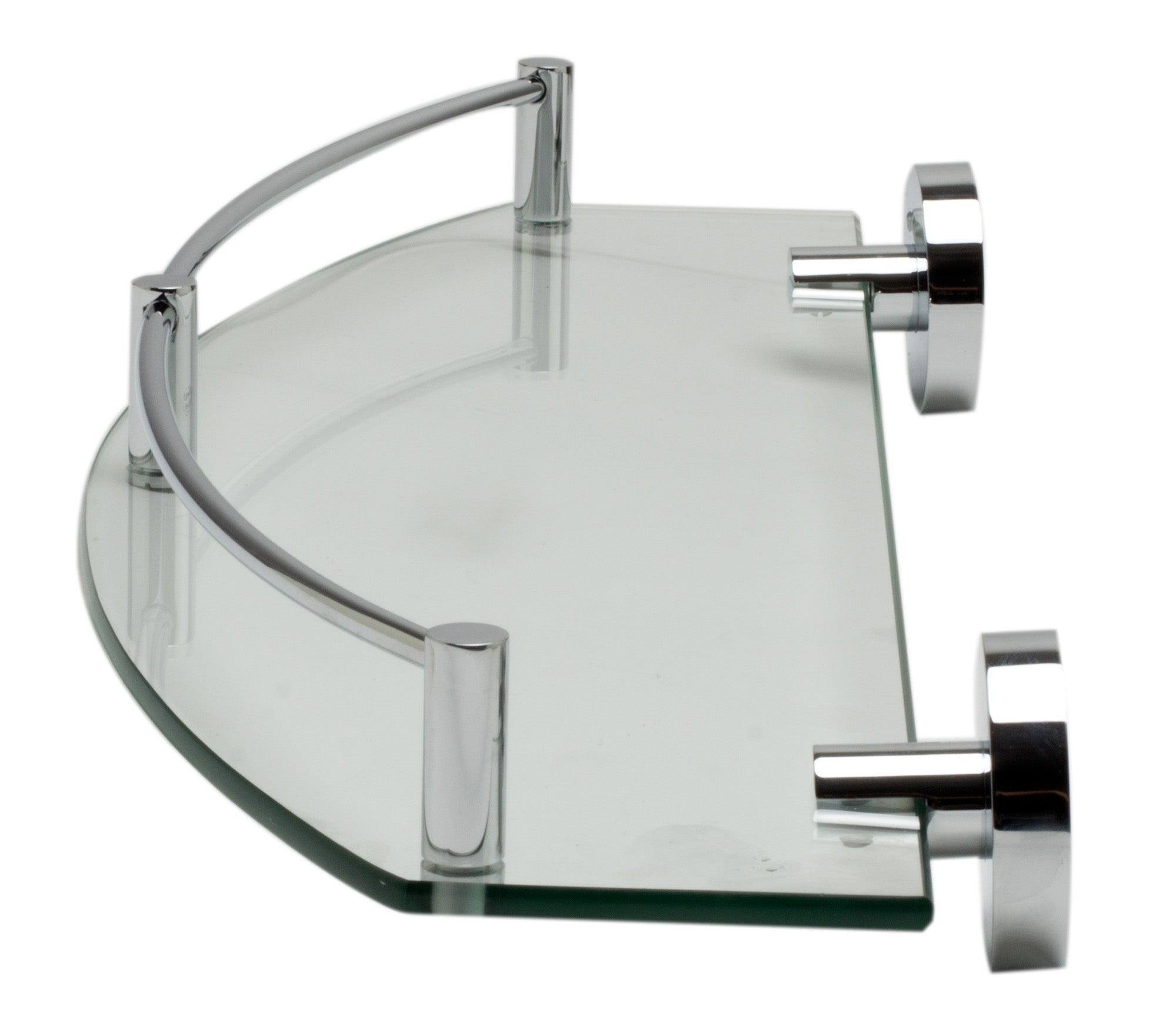 ALFI brand AB9547 Polished Chrome Wall Mounted Glass Shower Shelf Bathroom Accessory, Brass, Grey