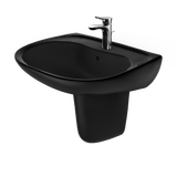 TOTO Prominence Oval Wall-Mount Bathroom Sink and Shroud for Single Hole Faucets, Ebony, Vitreous China, LHT242#51