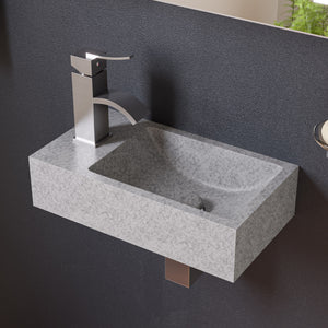 Alternate Image for ALFI brand 15.75" x 8.66" Rectangle Wall Mount Concrete Bathroom Sink, Gray Matte, 1 Faucet Hole, ABCO108