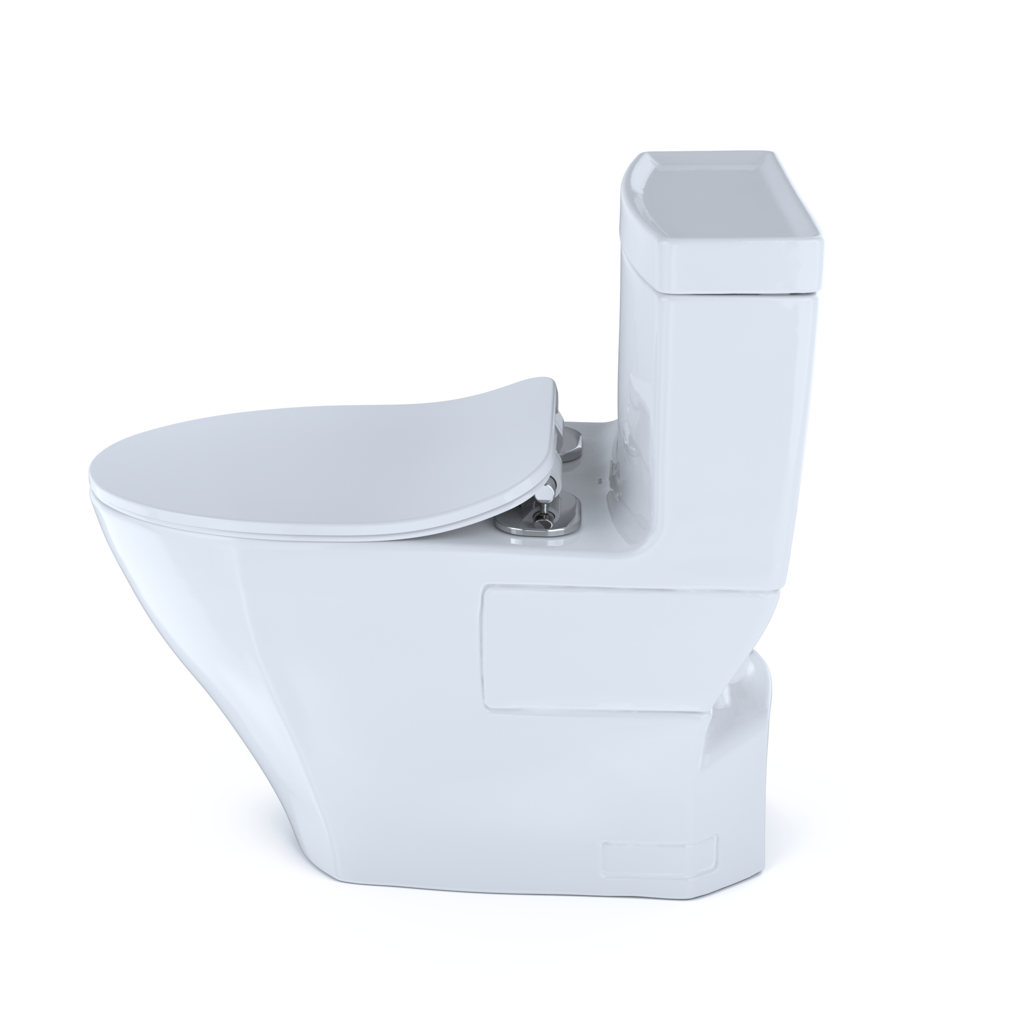 TOTO Aimes One-Piece Elongated 1.28 GPF Toilet with CEFIONTECT and SoftClose Seat, WASHLET+ Ready, Cotton White, Vitreous China, MS626234CEFG#01