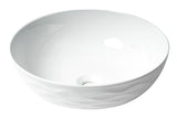 ALFI brand 15.13" x 15.13" Round Above Mount Porcelain Bathroom Sink, White, No Faucet Hole, ABC909