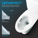 TOTO SP Wall-Hung Contemporary Square-Shape Dual Flush 1.28 and 0.9 GPF Toilet with CEFIONTECT- Vitreous China, Cotton White, CT449CFG#01