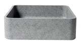 ALFI brand 15.6" x 15.6" Square Above Mount Concrete Bathroom Sink, Gray Matte, No Faucet Hole, ABCO16S