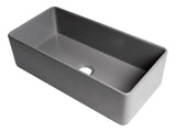 ALFI brand 36" Fireclay Farmhouse Sink, Gray Matte, No Faucet Hole, ABF3618-GM