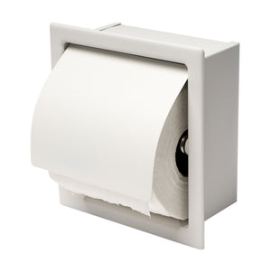 Alternate Image for ALFI brand ABTPC77-W White Matte Stainless Steel Recessed Toilet Paper Holder with Cover