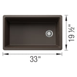 Blanco Inteos 33" Undermount Silgranit Workstation Kitchen Sink, Cafe, No Faucet Hole, 443316