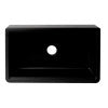 ALFI brand 33" Granite Composite Workstation Farmhouse Sink with Accessories, Black, No Faucet Hole, AB33FARM-BLA