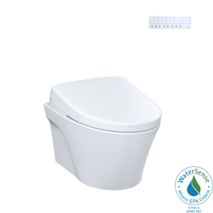 Alternate Image for TOTO WASHLET+ AP Wall-Hung Elongated Toilet with S7A Contemporary Bidet Seat and DuoFit In-Wall 0.9 and 1.28 GPF Auto Dual-Flush Tank System, Matte Silver, Vitreous China|Plastic, CWT4264736CMFGA#MS