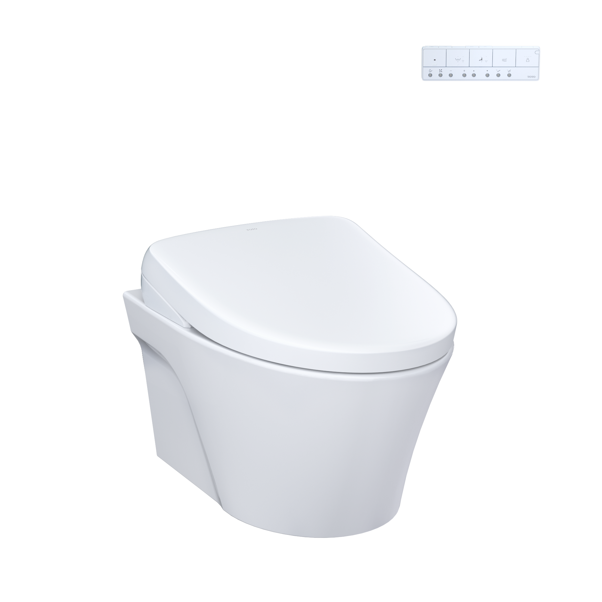 TOTO WASHLET+ AP Wall-Hung Elongated Toilet with S7 Contemporary Bidet Seat and DuoFit In-Wall 0.9 and 1.28 GPF Dual-Flush Tank System, Matte Silver, Vitreous China|Plastic, CWT4264726CMFG#MS