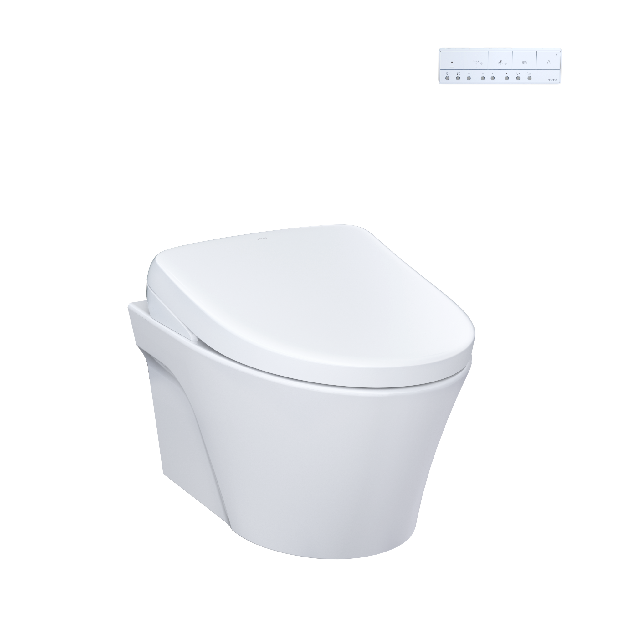TOTO WASHLET+ AP Wall-Hung Elongated Toilet with S7A Contemporary Bidet Seat and DuoFit In-Wall 0.9 and 1.28 GPF Auto Dual-Flush Tank System, Matte Silver, Vitreous China|Plastic, CWT4264736CMFGA#MS