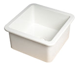 ALFI brand 18" Square Fireclay Bar/Prep Sink, White, ABF1818S-W