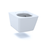 TOTO SP Wall-Hung Contemporary Square-Shape Dual Flush 1.28 and 0.9 GPF Toilet with CEFIONTECT- Vitreous China, Cotton White, CT449CFG#01