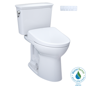 Alternate Image for TOTO Drake Transitional WASHLET+ Two-Piece Elongated 1.28 GPF Universal Height TORNADO FLUSH Toilet and S7 Bidet Seat with Auto Flush, Cotton White, Vitreous China|Plastic, MW7864726CEFGA#01