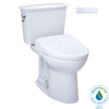 TOTO Drake Transitional WASHLET+ Two-Piece Elongated 1.28 GPF Universal Height TORNADO FLUSH Toilet with S7A Contemporary Bidet Seat, Cotton White, Vitreous China|Plastic, MW7864736CEFG#01