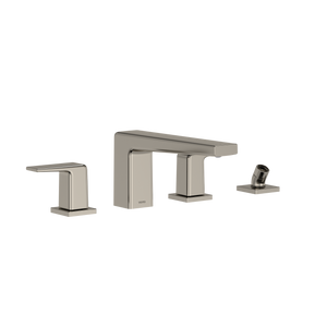 Alternate Image for TOTO GB Two-Handle Deck-Mount Roman Tub Filler Trim with Handshower, Polished Nickel, Brass, TBG10202U#PN