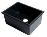 ALFI brand 24" Dual Mount Fireclay Kitchen Sink, Black Matte, No Faucet Hole, AB2418UD-BM