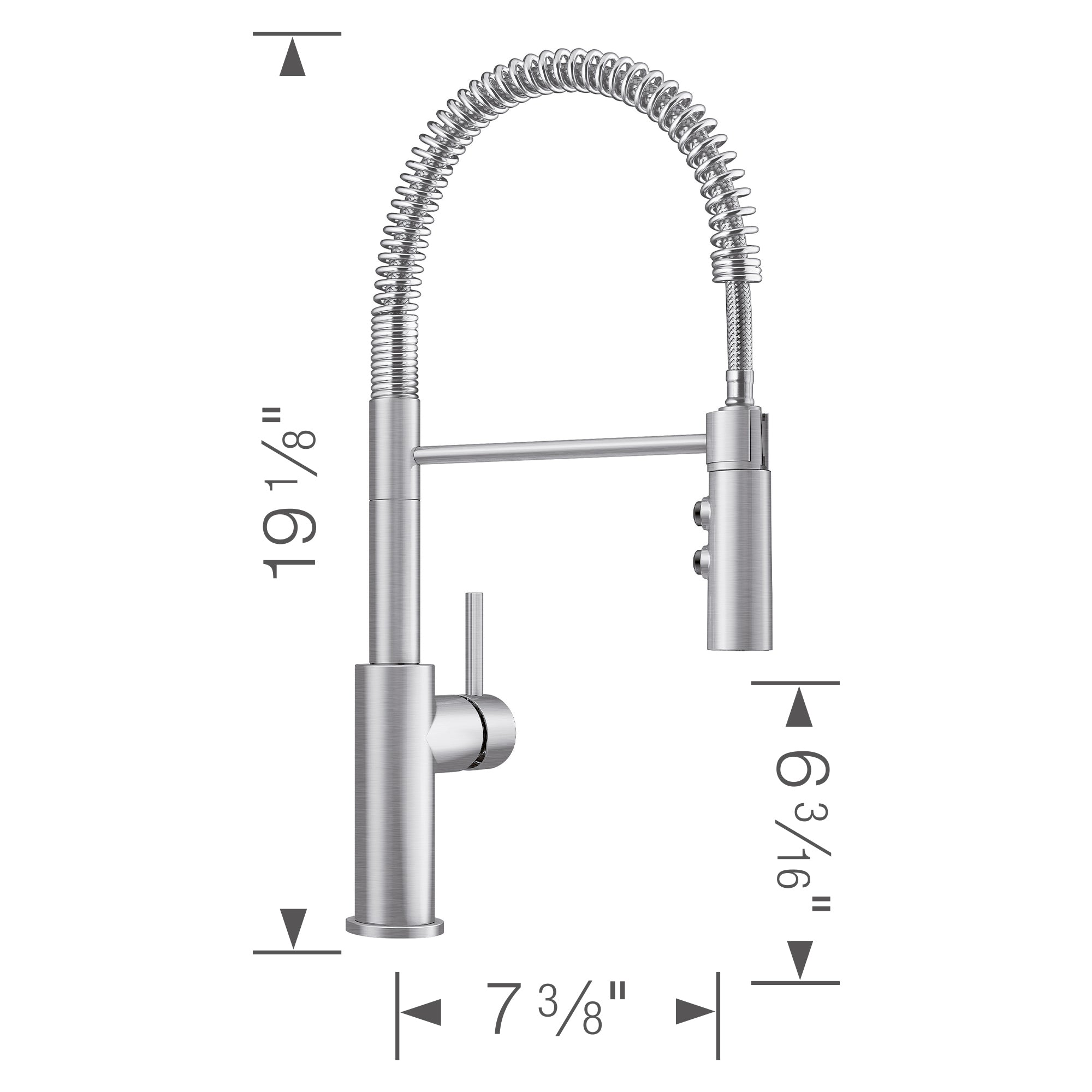 FMV　bialo  mf40w Blanco Catris Semi-Pro Pull-Down Dual-Spray Kitchen Faucet, PVD Steel,