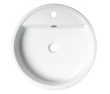 ALFI brand 19.13" x 19.13" Round Drop In Porcelain Bathroom Sink, White, 1 Faucet Hole, ABC702