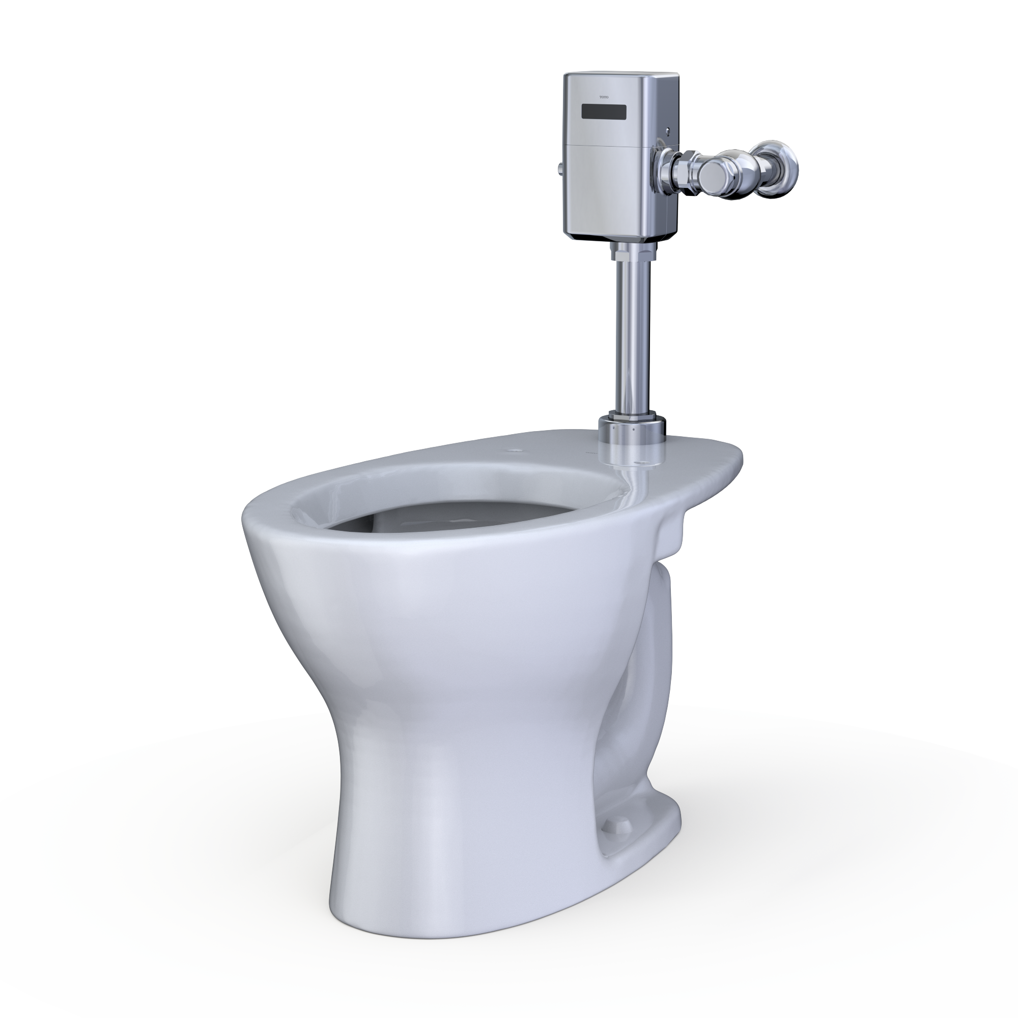 TOTO TORNADO FLUSH Commercial Flushometer Floor-Mounted Universal Height Toilet, ADA Compliant, Elongated, Cotton White, Vitreous China, CT725CUF#01