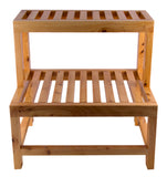 ALFI brand Cedar Wood, Natural Wood, AB4402 20" Double Wooden Stepping Stool Multi-Purpose Accessory